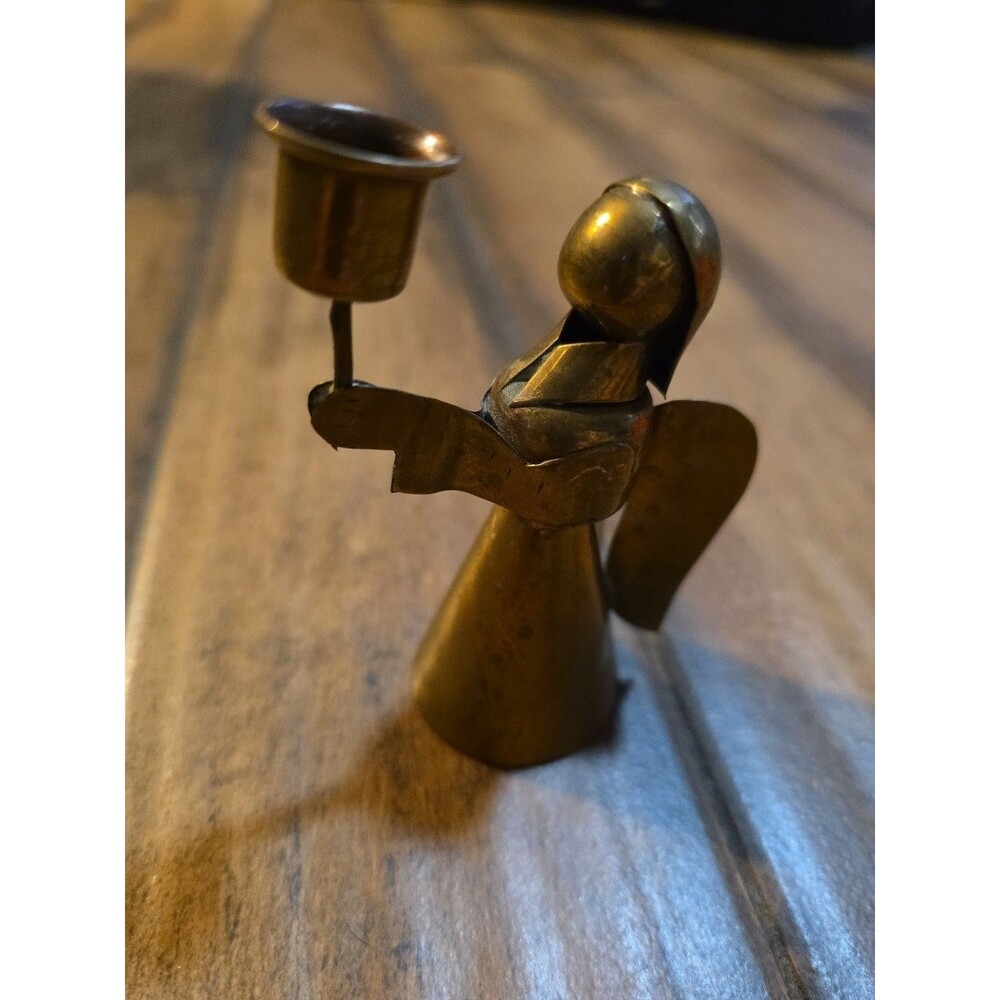 Vintage Brass & Copper Angel Candleholder